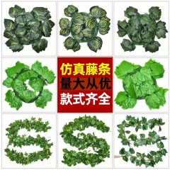 籐のブドウの葉の登山虎の藤の常青藤の葉の緑のロリの植物の偽の緑の葉の吊り下げの装飾の緑の植