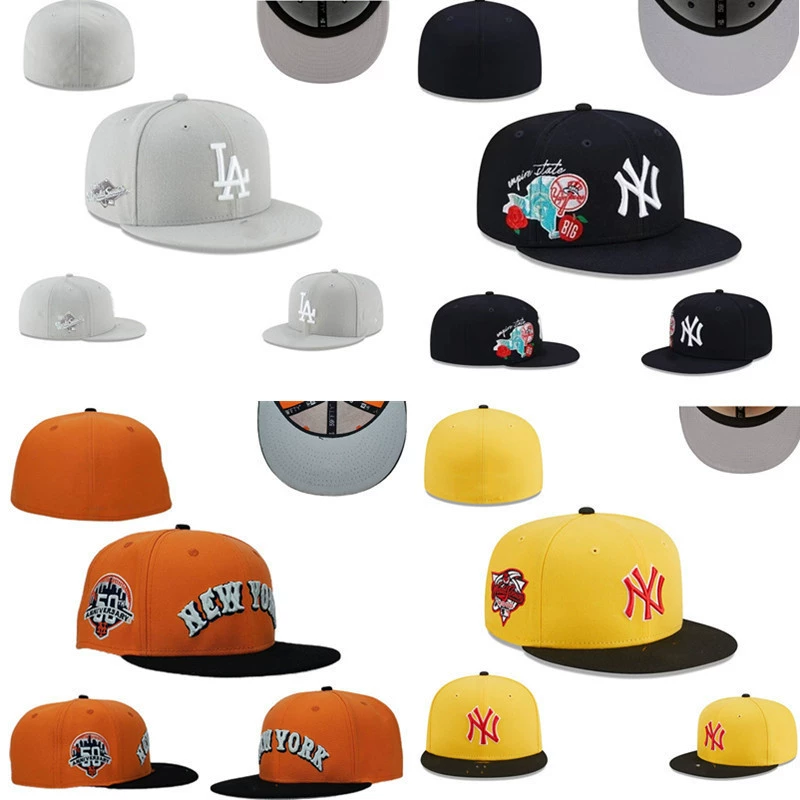 Внешнеторговая MLB классическая бейсболка платформа Американский спортивный союз закр ытая кепка, размер Fashion, плоская кромка, кросс-бордер