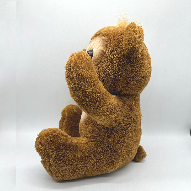 Genuino pequeño León muñeca de peluche juguete curioso oso de peluche sonido pequeño Tigre juguete música Panda muñeca