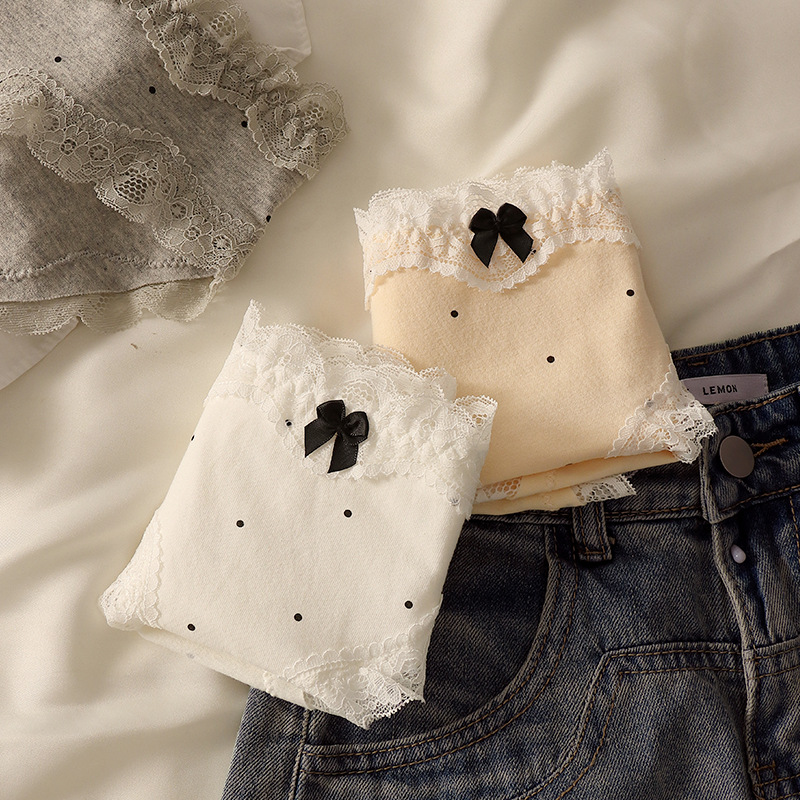 Pantalones de algodón de encaje de cintura transpirables a la piel 10A algodón antibacteriano elástico de cadera de algodón