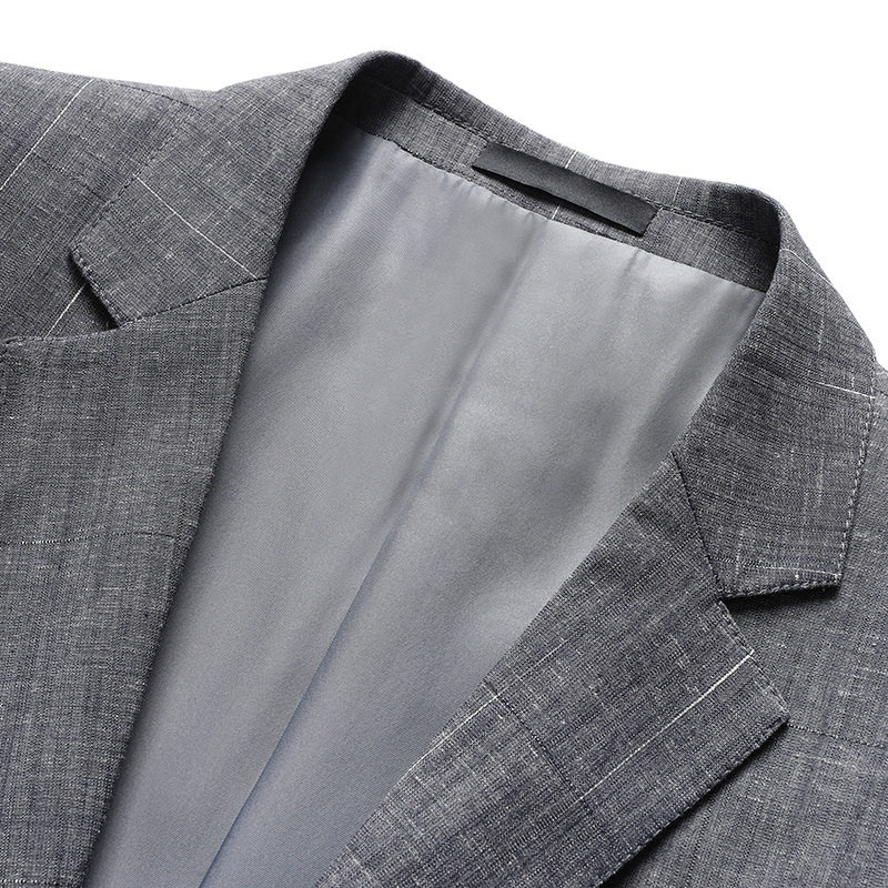 Áo vest nam phong cách Hàn dáng ôm, vải modal cotton mỏng nhẹ, cổ vest một hàng hai nút — Xám trung tính