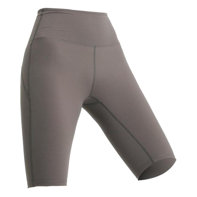 Pantalones de yoga transfronterizos europeos y americanos de cintura alta con efecto levanta glúteos y bolsillos para mujer, shorts deportivos elásticos transpirables de secado rápido y ajuste ceñido.