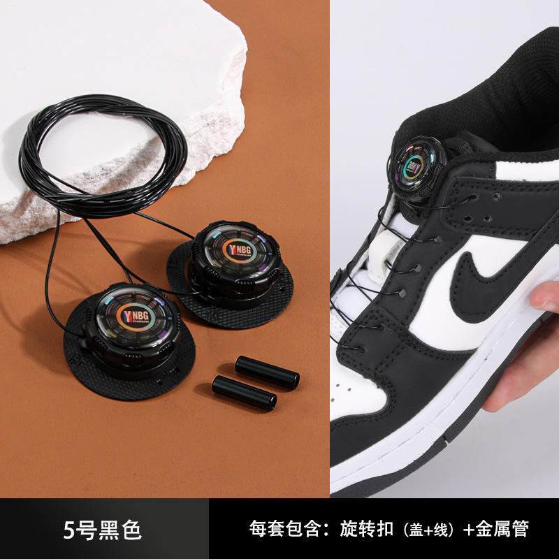 Nuevo desgaste simple zapato giratorio hebilla deportes cordón perezoso zapato libre hebilla anti-caída hebilla de alambre de acero hebilla giratoria cordón