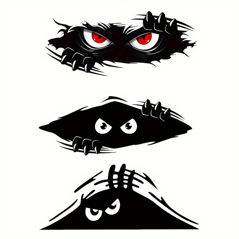 Cross-Border Hit Product, Car Computer Luggage Wall Stickers, Angry Peeking Monster High-Quality Decoration