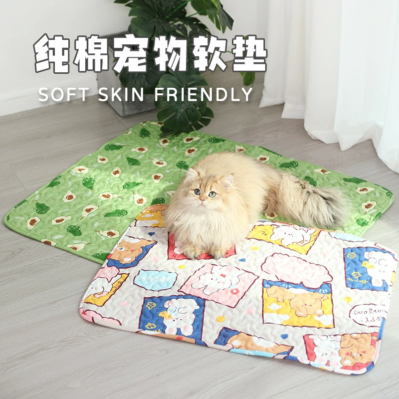 Фабрика в наличии летний здоровый хлопок ПЭТ коврик питомник коврик кошка спальный коврик оптом ковер зоотоваров