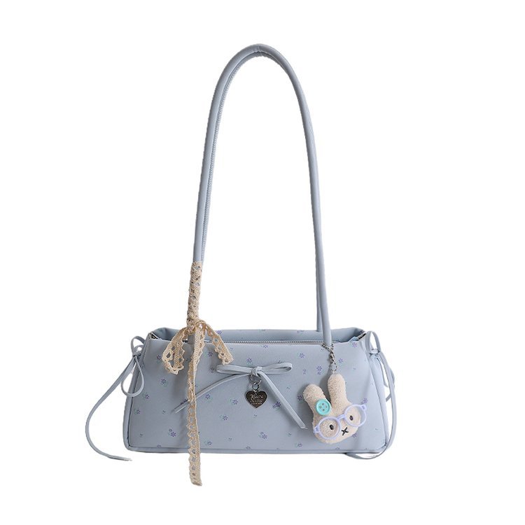 Niche Commuter Single Shoulder Fashion Versatile Handbag New 2026 Baguette Bag For Women Printed Underarm Canvas Polka Dot Bag - Thumbnail 7