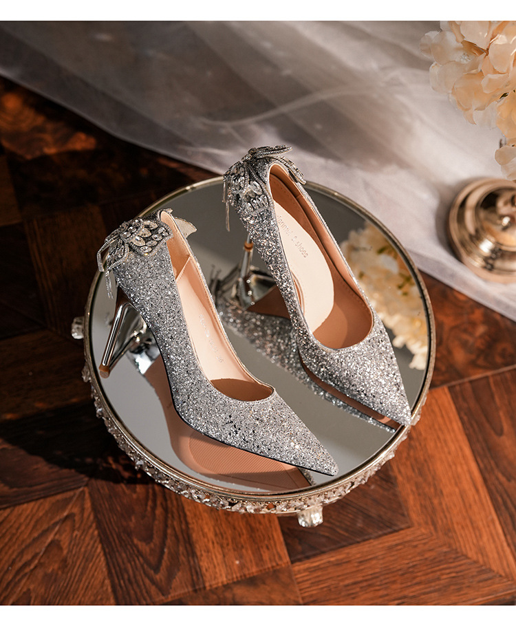 Glitzer High Heels Mit Schleife Und Strass Für Partys_voghion.com