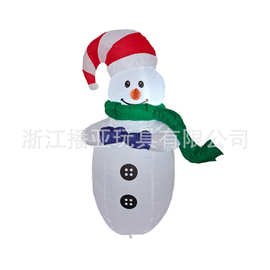 卡通气模玩具 圣诞节充气绿色围巾雪人气模摆件