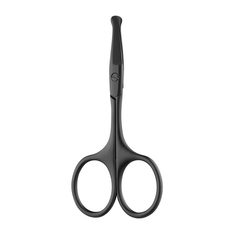 Juego de tijeras de pelo de nariz para hombres, cabeza redonda, afeitado de acero inoxidable, limpieza de fosas nasales, tijeras pequeñas manuales para mujeres