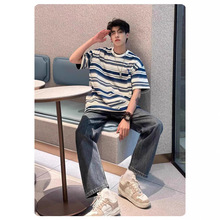 港风潮男夏季短袖t恤新款2025韩版潮流简约宽松休闲潮牌体恤上衣