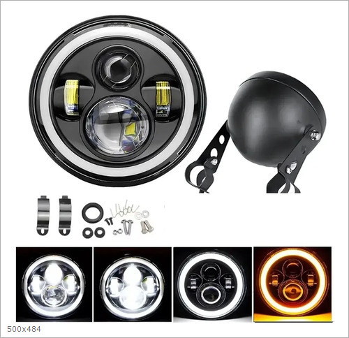 Led Wrangler Headlights H4-H13 Angel Eyes 7inch Color Aperture Off-Road Vehicle Light Modification Car Cross-Border