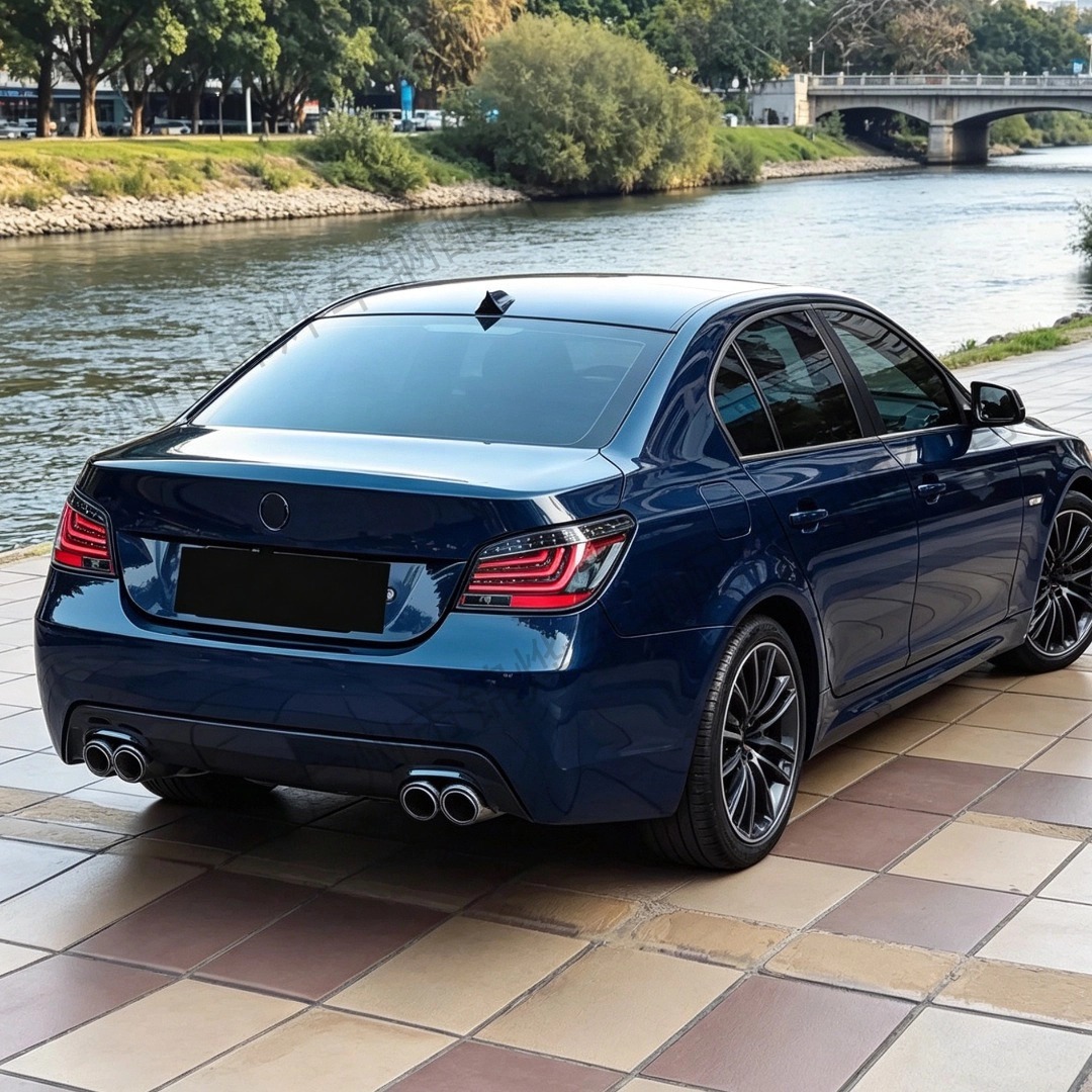 Suitable for 2004-2010 Bmw 5 Series Rear Lip E60 Model Modified Rear Lip Carbon Pattern Four-Outlet Rear Spoiler Surround
