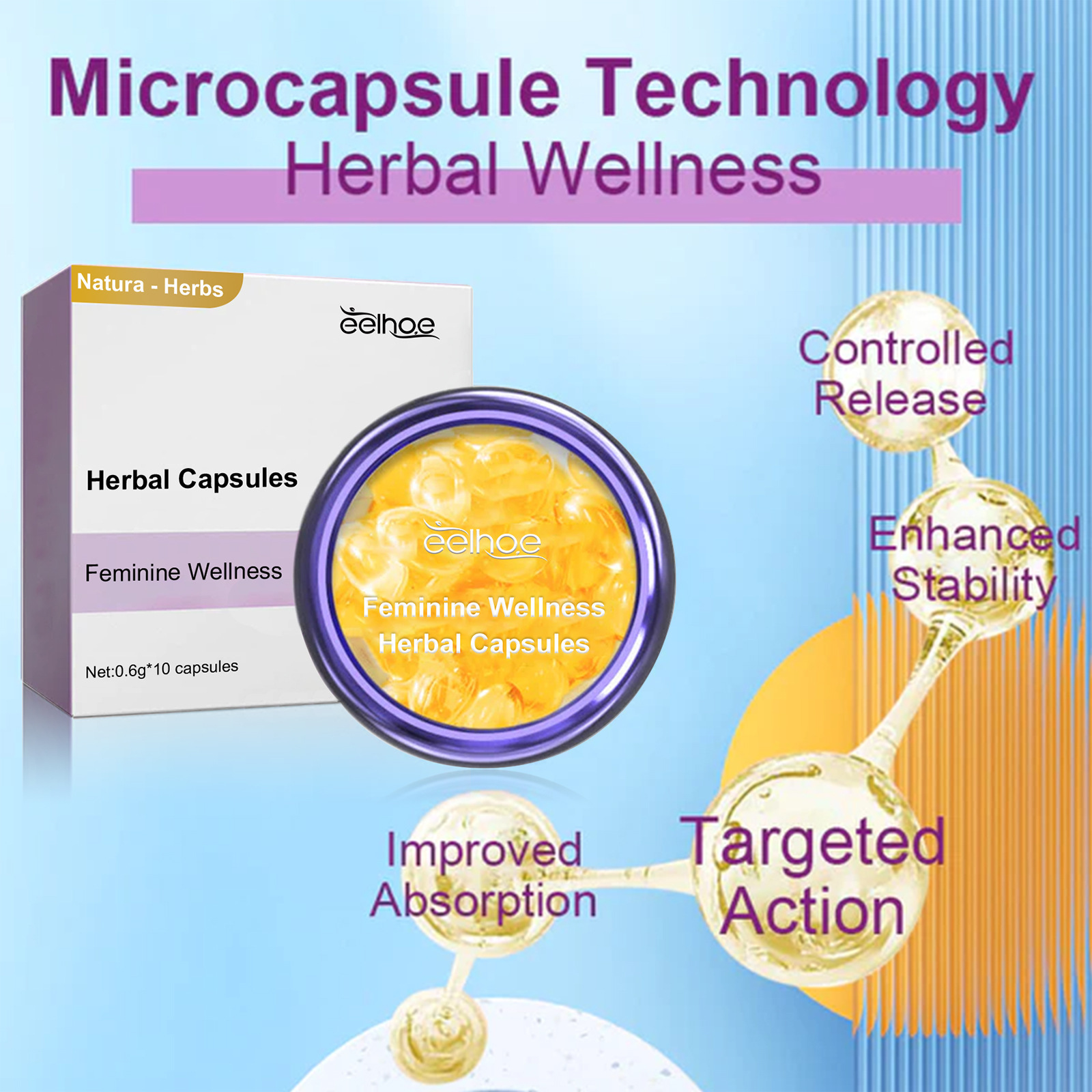 EELHOE Women's Care Kräuterkapseln lindern Juckreiz, reinigen den Geruch, sind mild und nicht reizend_voghion.com