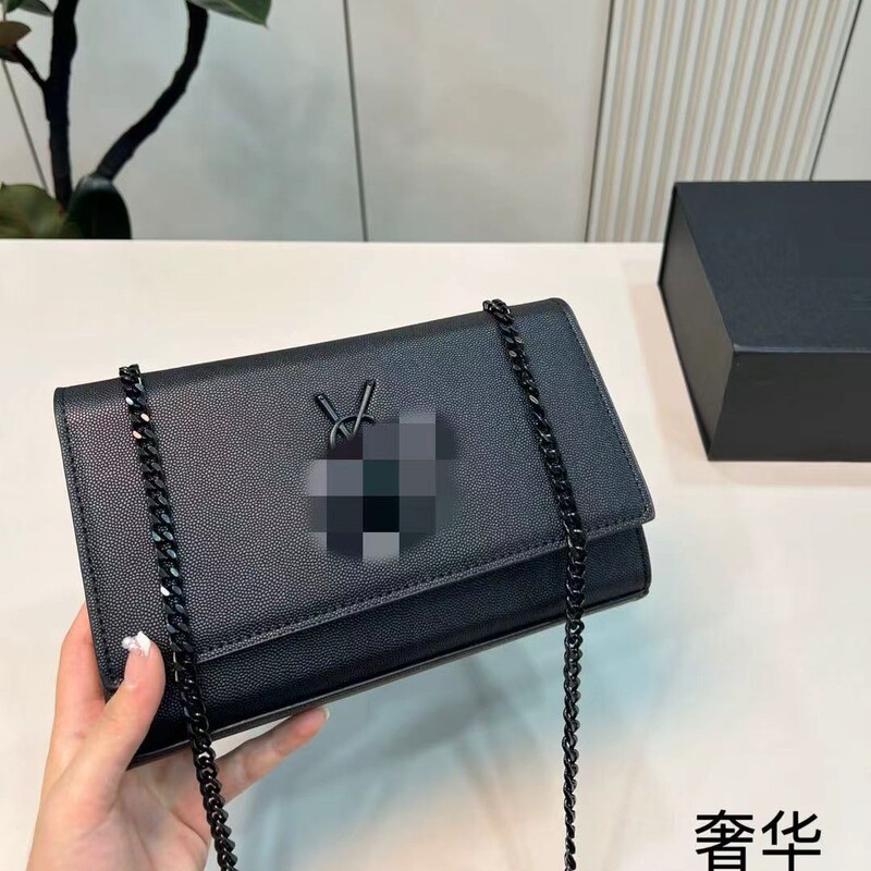 Bags for Women 2024 First-Layer Cowhide Shoulder Crossbody Bag European and American Retro Kate Double-Sided Chain Small Square Bag Satchel