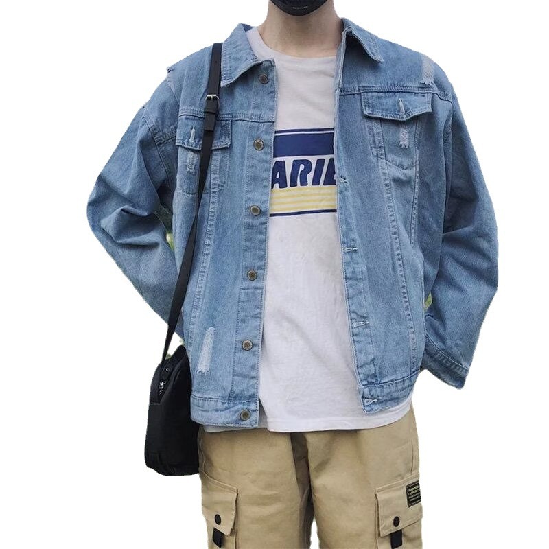 Demi-season denim men's jacket