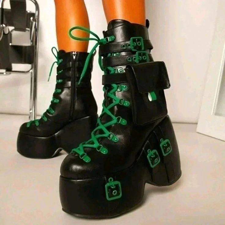 Туфли для кексов Lolita Punk Dark Cosplay Lolita Shoes Boots с пряжкой