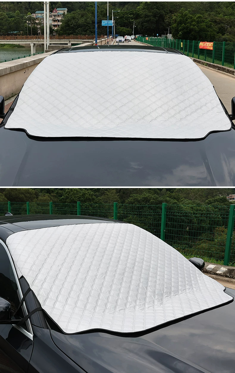 Car sunshade, sun protection, heat insulation, large-size car cover, thickened front windshield cover, snow shield, and frost protection