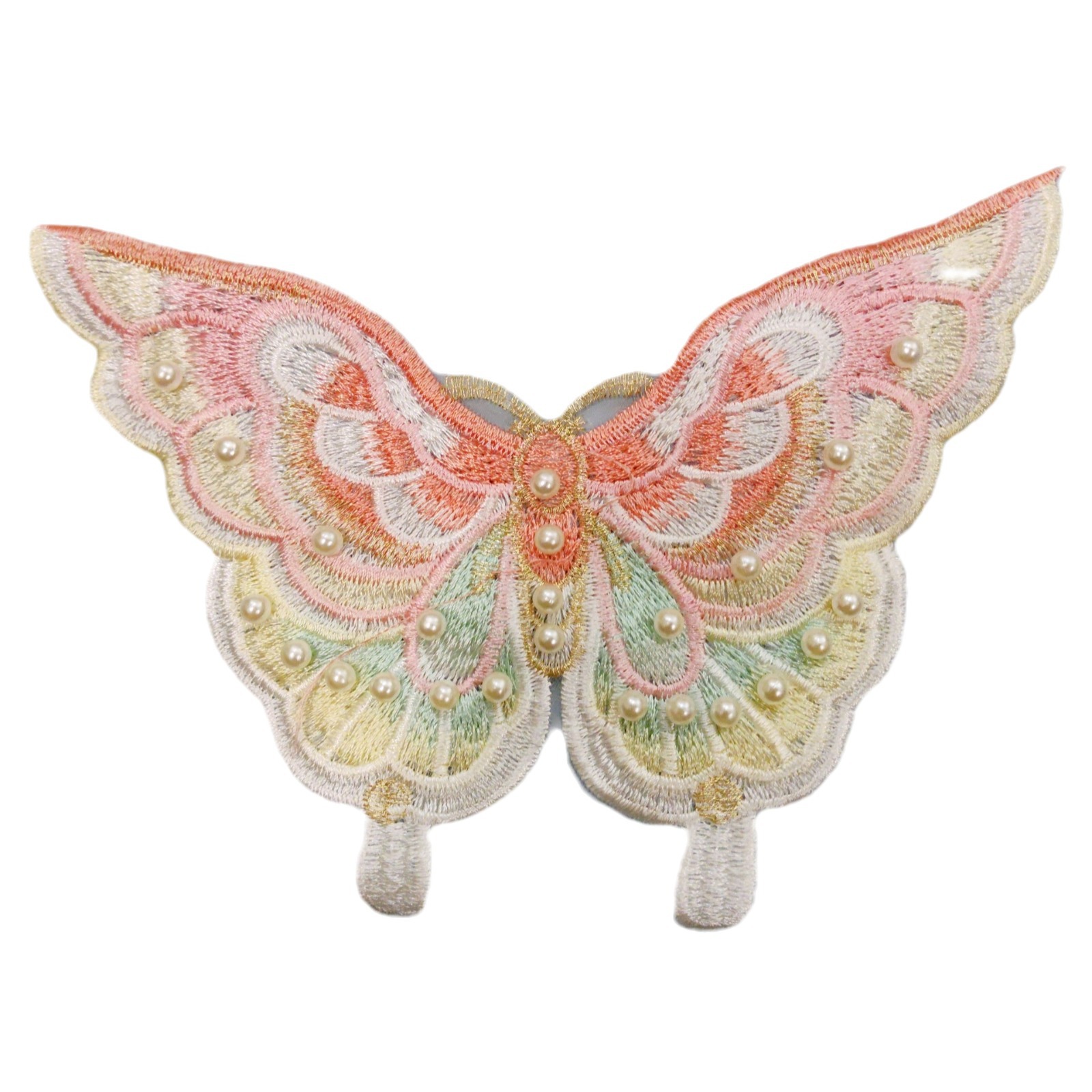 Nuevo estilo chino de color mariposa con cuentas de ropa infantil de mujer parche de ropa de arco decalco vestido vestido de princesa accesorios