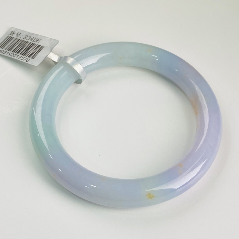 天然ビルマ翡翠Aグレードブレスレット、高品質アイス種、春色、金散りばめ丸棒、女性用翡翠ブレスレット、証明書付き、卸売在庫あり|undefined