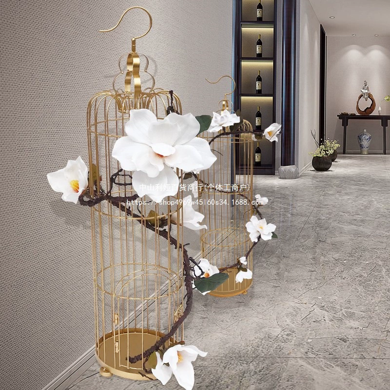 Железная декоративная клетка для птиц в европейском стиле, свадебные оконные украшения, свадебный металлический реквизит для фотографий, золотой цвет