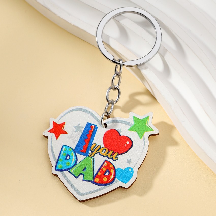 Modern Style Letter Wood Father'S Day Unisex Keychain display picture 6