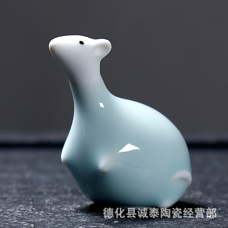 12生肖の陶磁器の置物のミニのかわいい開片は12年の相の動物の小さいお茶を養うことができます。