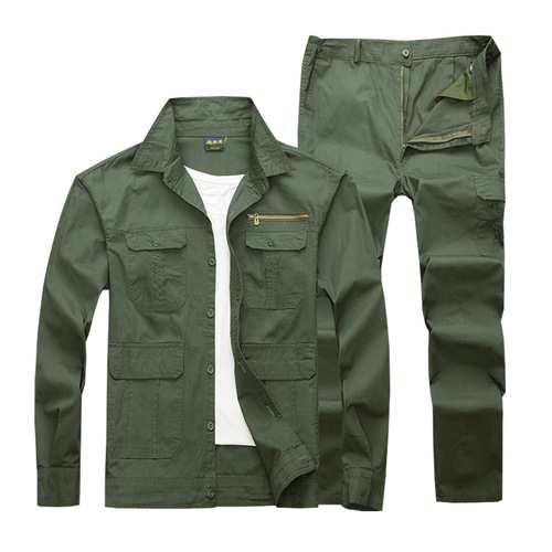 Pure cotton work clothes suit outdoor men's summer thin camouflage clothing women's work clothes welding site labor insurance clothing printing