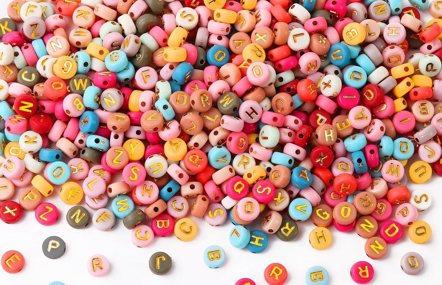 Bolsas de macarón con cuentas de letras, varios estilos, pulsera de bricolaje con cuentas de letras y fabricación de joyas, venta caliente transfronteriza