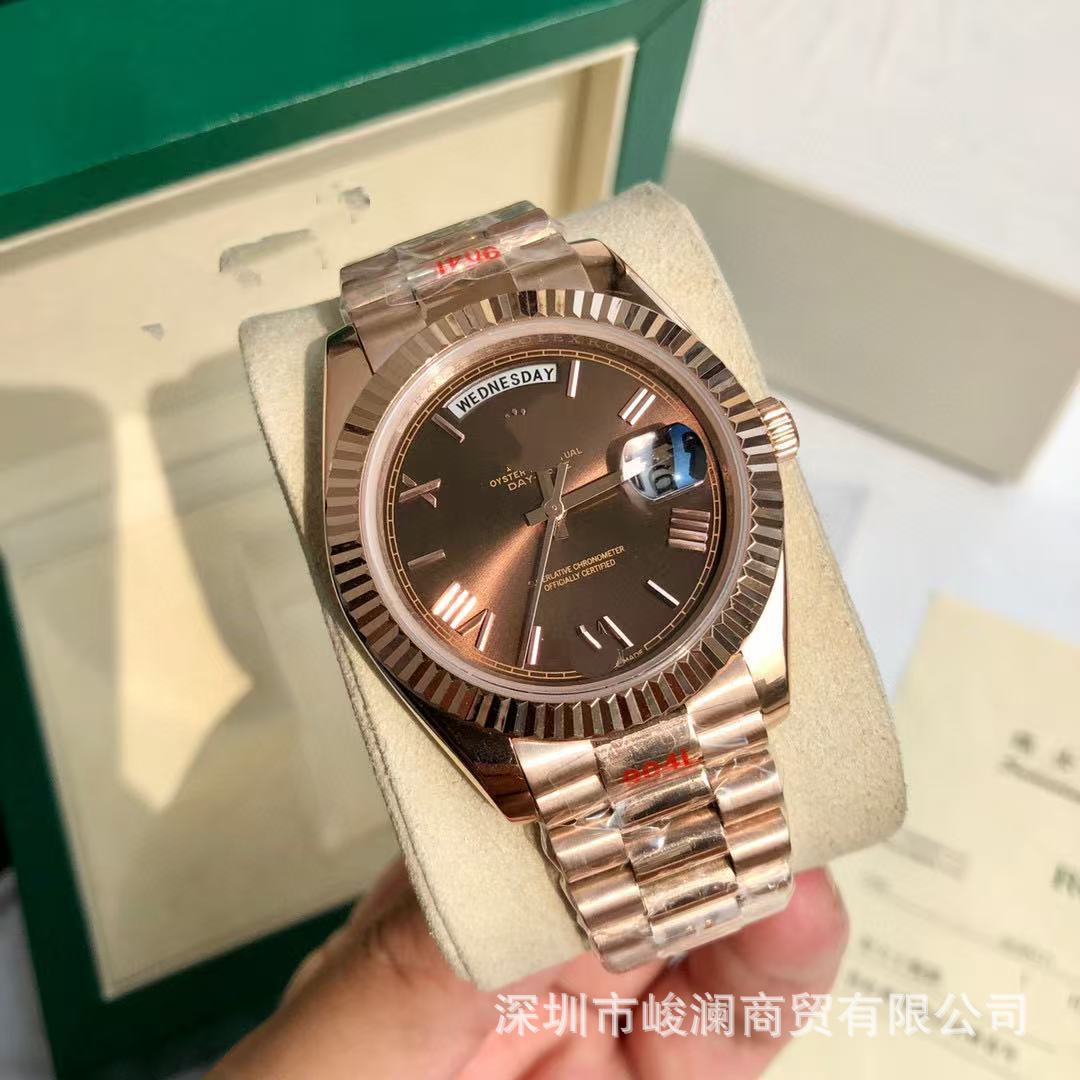 Comercio exterior transfronterizo negro DD diario de domingo mesa de juego verde reloj mecánico automático reloj de hombre reloj calendario doble