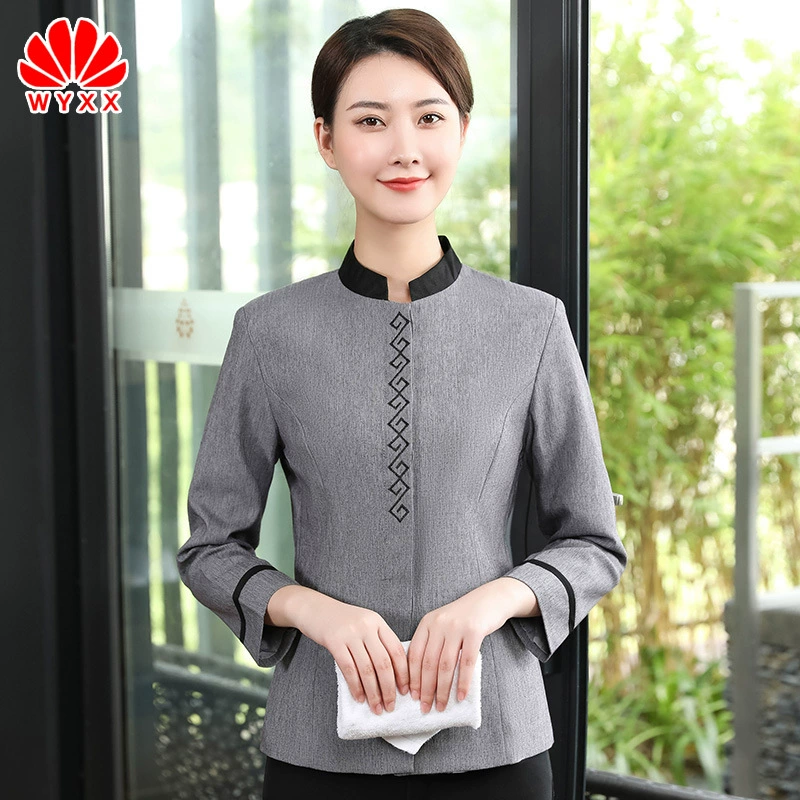 Отель рабочая одежда осенняя и зимняя одежда PA уборка тетя отель официант рабочая одежда с длинным рукавом собственности Униформа женщина