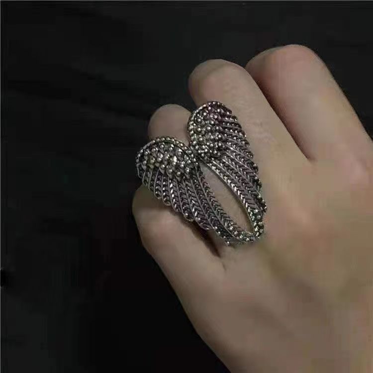 1 Piece Quantity Holiday, Street Occasion Alloy Material Hip-hop Retro Punk Wings Alloy Plating Women's Open Ring