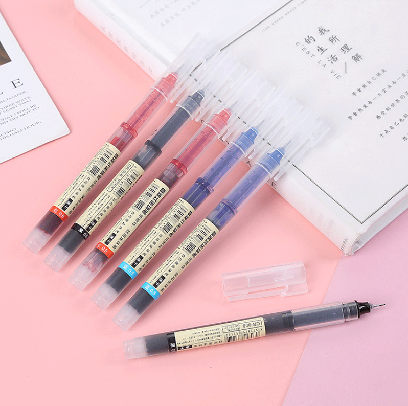 Disparar sonido explosivo tipo líquido directo lápiz neutro rápido seco de gran capacidad bolígrafo 0.5 estudiantes de escuela secundaria con pincel de aguja
