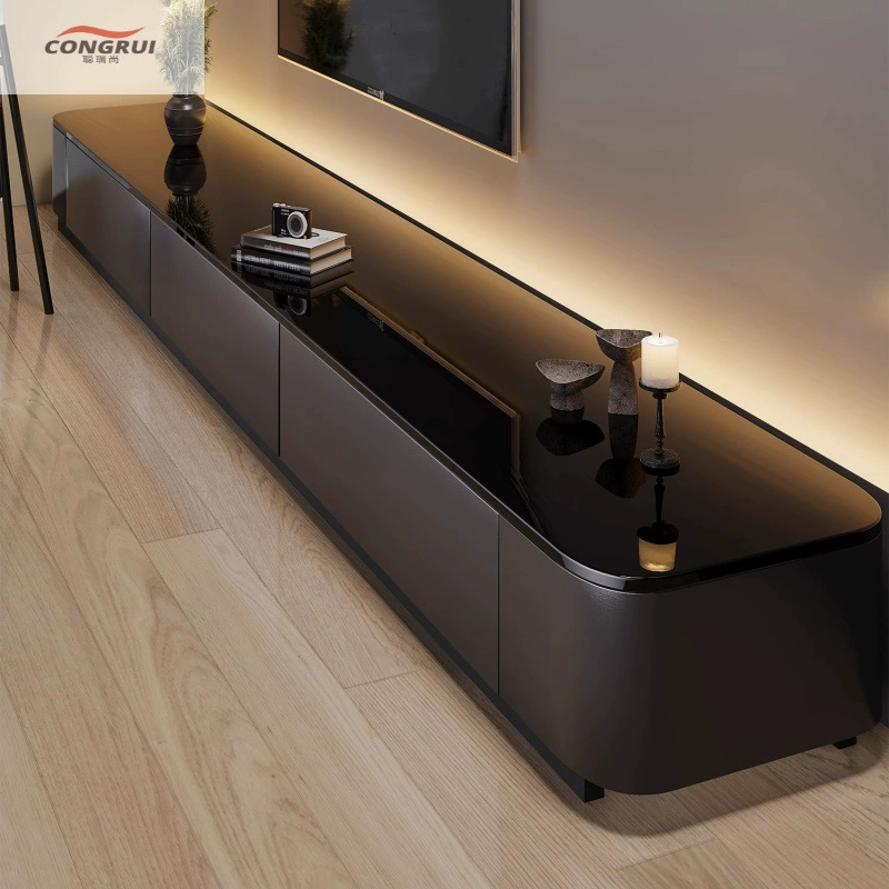 Легкий люкс и высококачественный черный телевизионный шкаф для гостиной, подходит для небольших квартир, новая модель 2026 года, комплект из журнального столика и телевизионного шкафа.