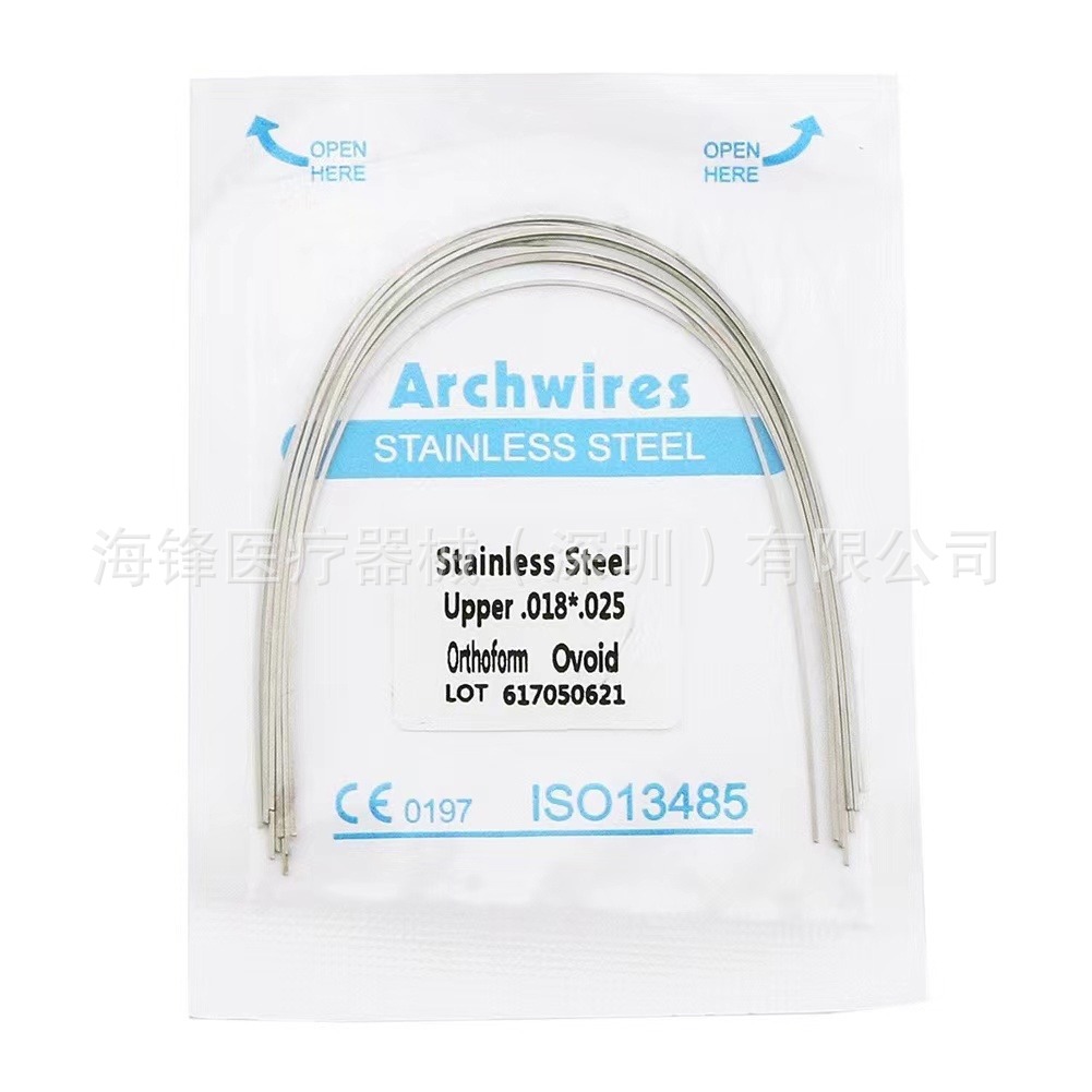 Ortodoncia dental Alambre de arco de acero inoxidable Alambre redondo súper elástico Alambre cuadrado Alambre preformado Alambre de ortodoncia Ovalos 10 paquetes