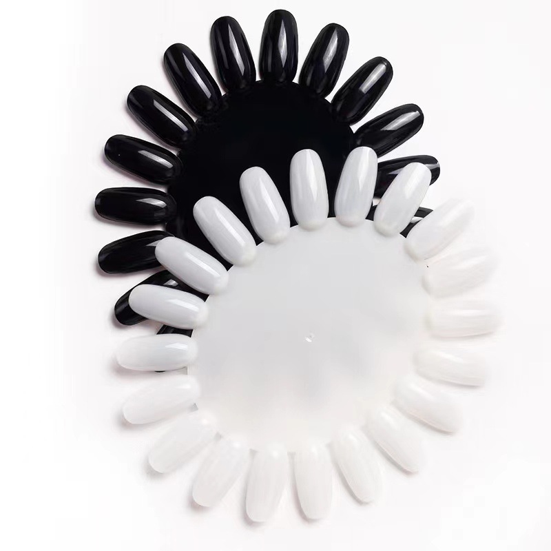 Tarjeta de esmalte de uñas oval 20 tablero de exhibición de obras de uñas de color oval placa de pintura de uñas falsas