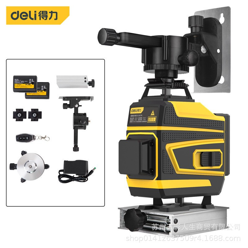 得力工具DL332716 贴地仪16线贴地仪激光水平仪强光打线投线仪可