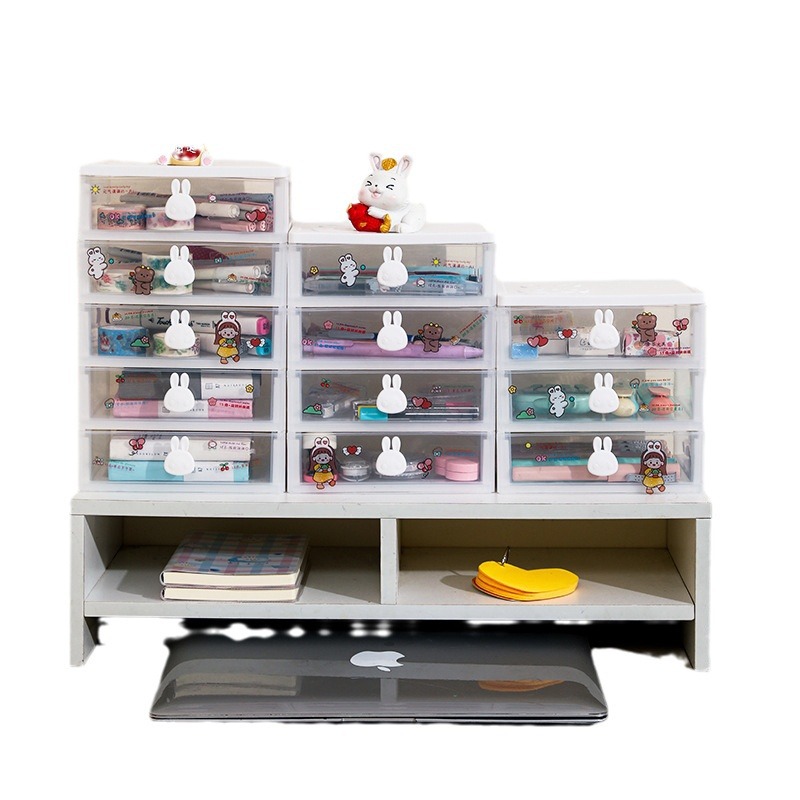 Caja de almacenamiento de dibujos animados cajón de escritorio estante de almacenamiento estudiante papelería artículos diversos rack dormitorio caja de almacenamiento cuadrada