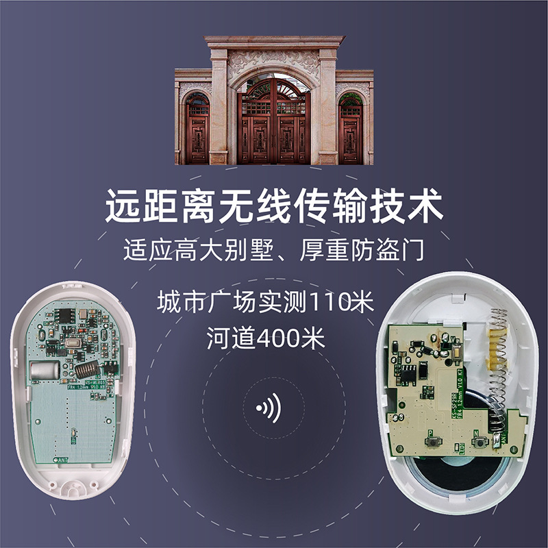 無線ドアベル家庭用スマート遠距離電子ドアベル老人無線呼び出し器防水音楽ドアベル卸売り|undefined