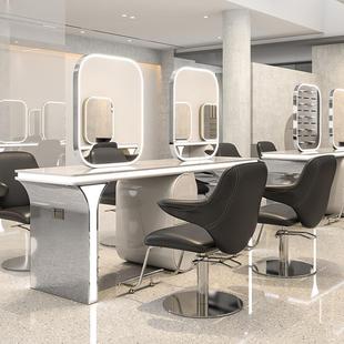 Trendy Internet-Famous Hair Salon Mirror Table with Integrated Stainless Steel Cabinet for Haircuts, Perms, and Dyeing