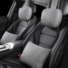 众横汽车头枕鹿皮绒头枕腰靠套装车用靠背垫护腰靠垫车载座椅腰枕