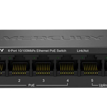 水星 MS06CP 6-портовый PoE коммутатор 4+2PoE коммутатор 4 порта PoE питание 48V PoE