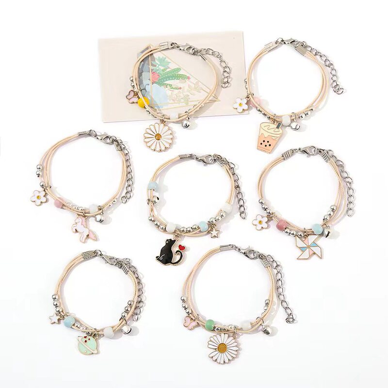 2025 New Creative Popular Bracelet Female Cartoon Braided Ceramic Jewelry Best Friend Couple Student Small Gift Jewelry