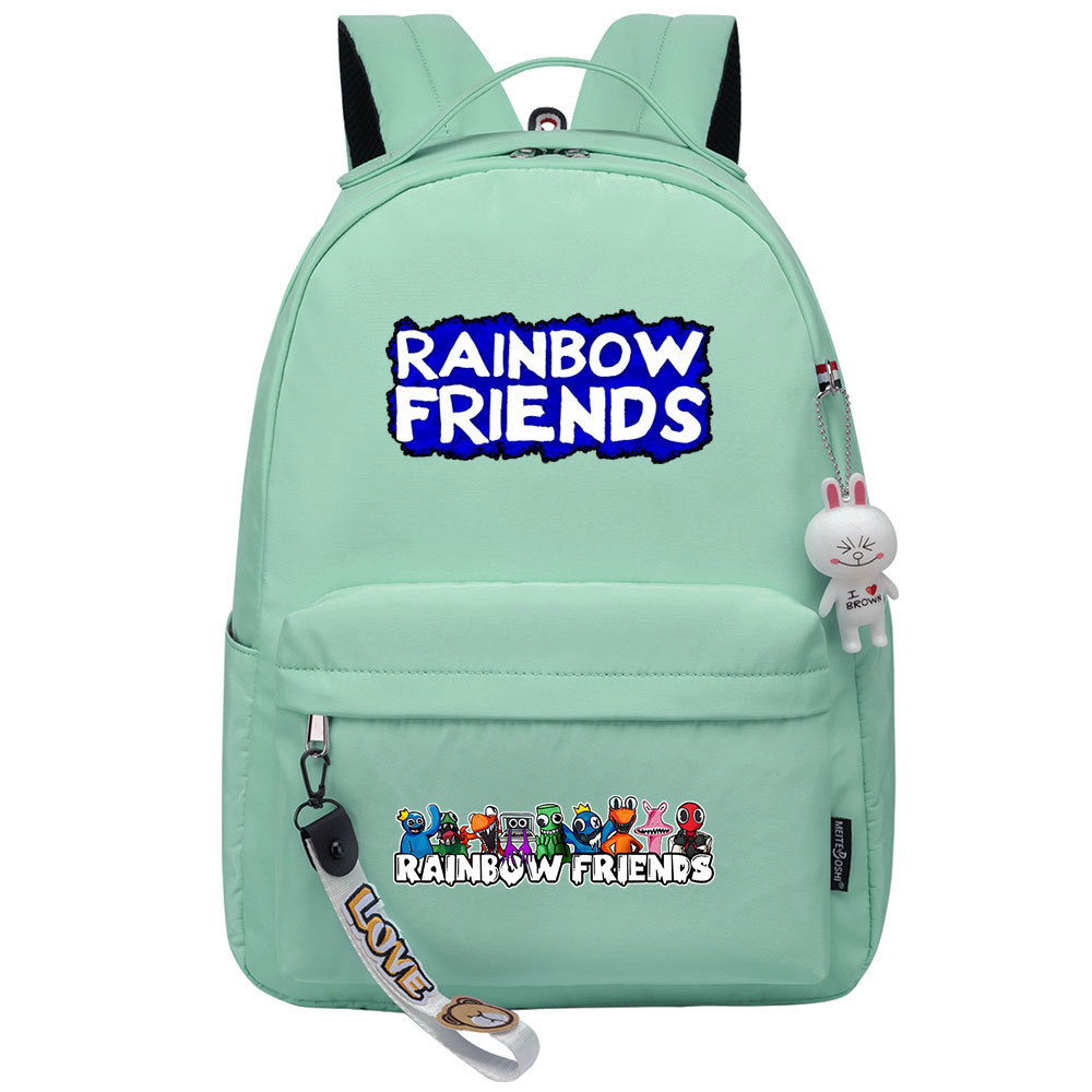 rainbow friends 印花青少年学生书包可爱女生休闲旅行双肩背包