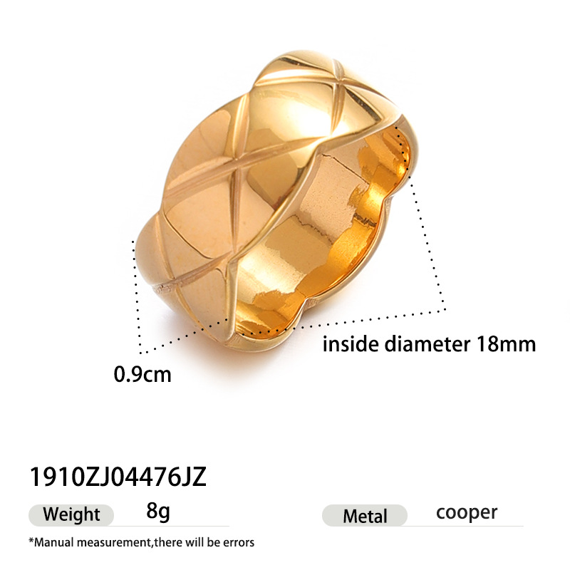 Anillo de oro de acero inoxidable de alta calidad, anillo de acero de titanio no se desvanece, joyas de mujer