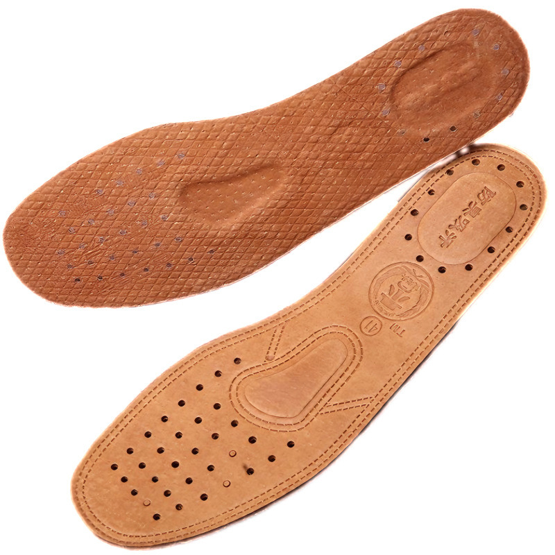 Plantilla gruesa de piel de vaca de primavera y verano, plantilla unisex absorbente de sudor deportiva, plantilla gruesa transpirable de cuero