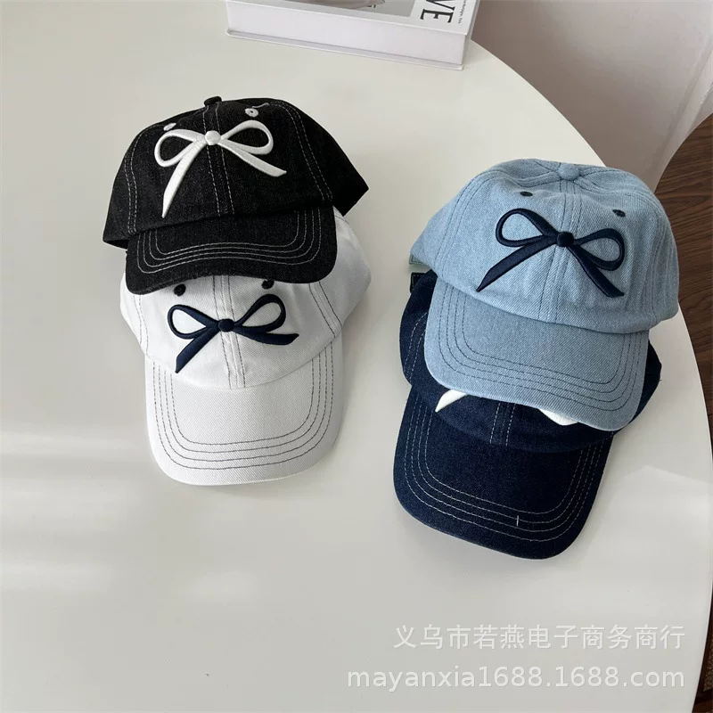 Brand children's design summer baseball cap with bow