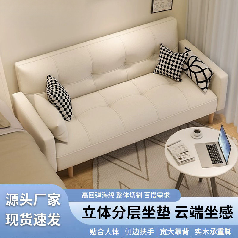 Apartment Sofa Bed Small Apartment Internet Celebrity Sofa Bedroom Female Mini Rental Living Room Single Fabric Small Sofa