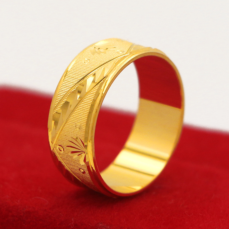 South Africa tin gold-plated copper jewelry ring men's and women's car flower men's engagement ring handmade a generation of hair