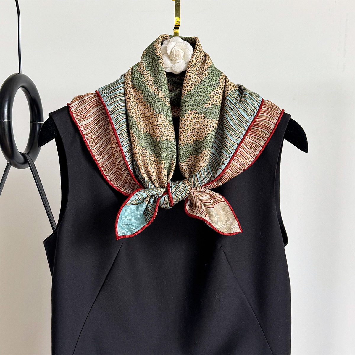 Silk woolen double-sided summer thin elegant universal scarf