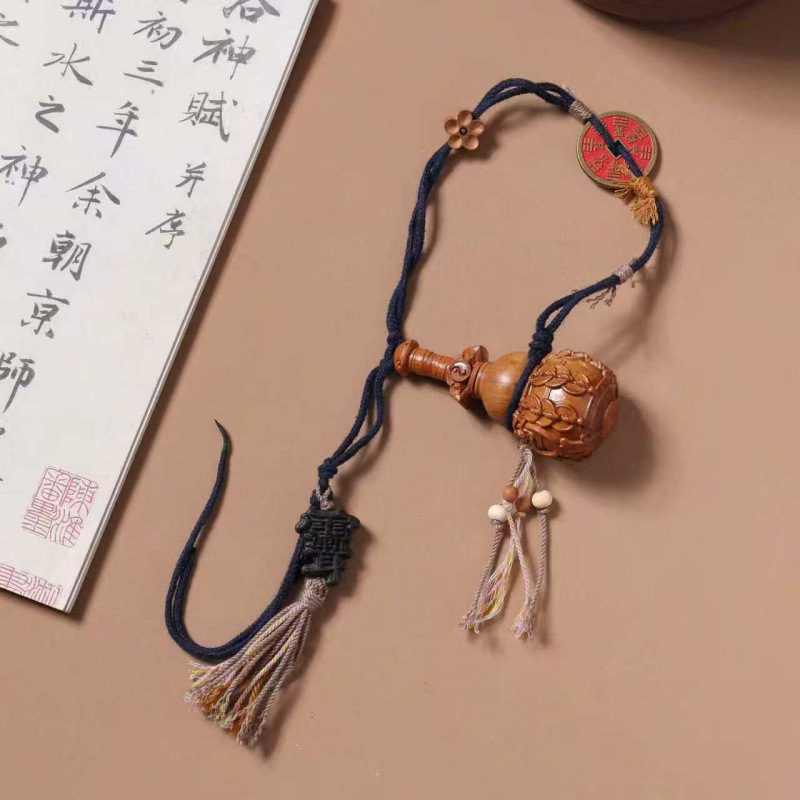 雷击枣木平安牌/葫芦/紫微讳七星方块挂饰时尚百搭款diy雕刻文玩